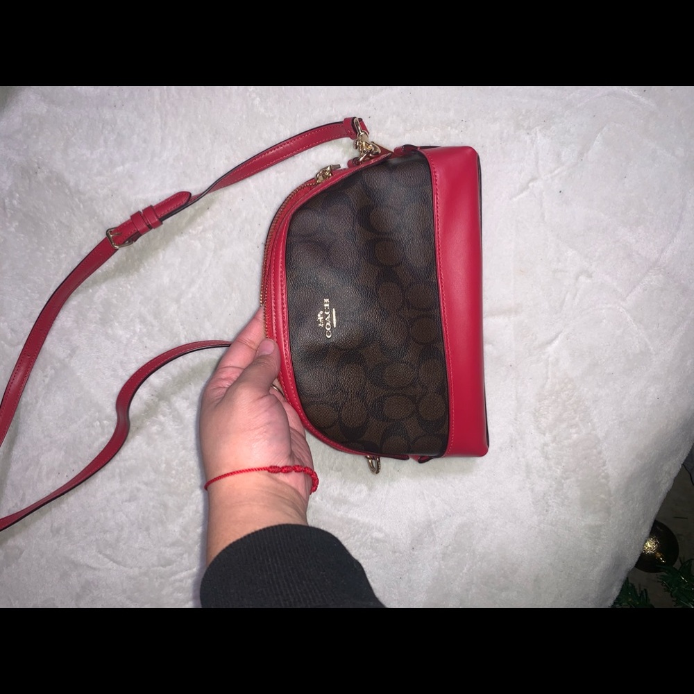 Red small coach cross body